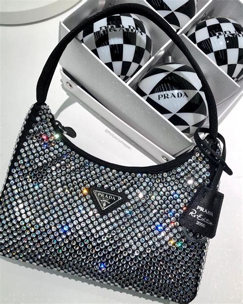 prada diamond handbag|bedazzled Prada bag.